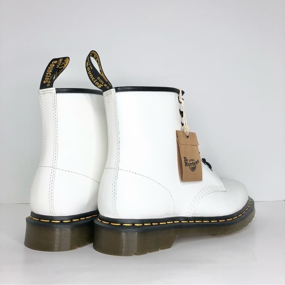 Dr. Martens White Leather Women's Boots - Picture 8 of 12